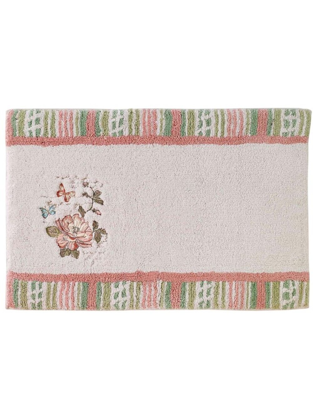 NWT Avanti Butterfly Garden Rectangle Bath Rug Mat 74458270018 White Multi 20x30